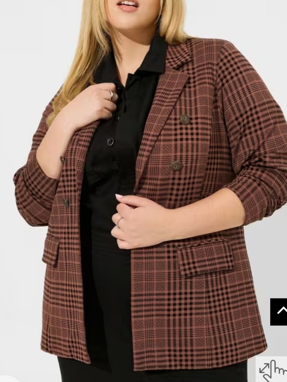 Torrid NEW Plus Size 0X: Studio Luxe Ponte knit fabric- Brown Plaid